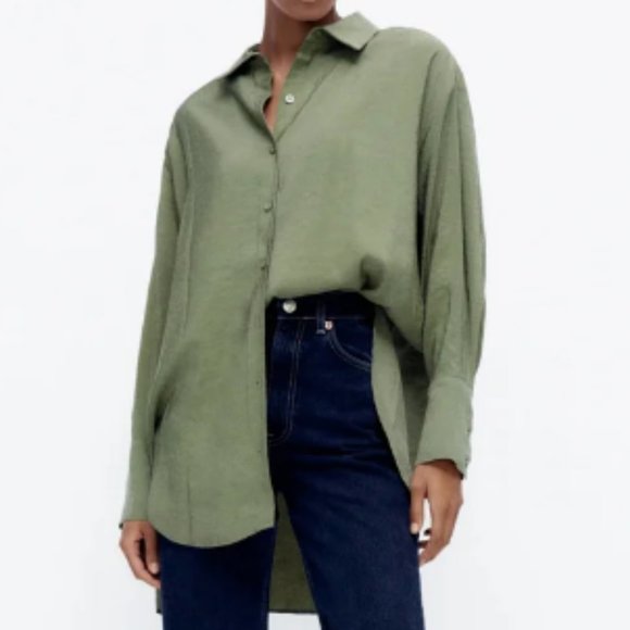 Zara Tops - Zara Oversized Long Sleeve Button Down Shirt